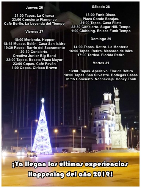 happenign experiencias para acabar el 2019